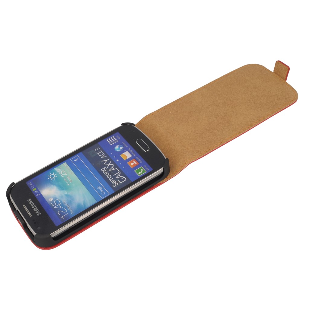 Pokrowiec z klapk na magnes Prestige Slim czerwony SAMSUNG GT-S7275 Galaxy Ace 3 LTE / 5