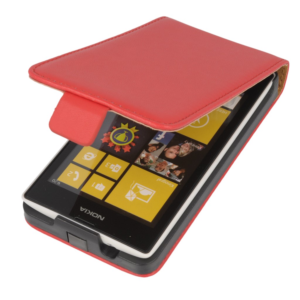 Pokrowiec z klapk na magnes Prestige Slim czerwony NOKIA Lumia 520