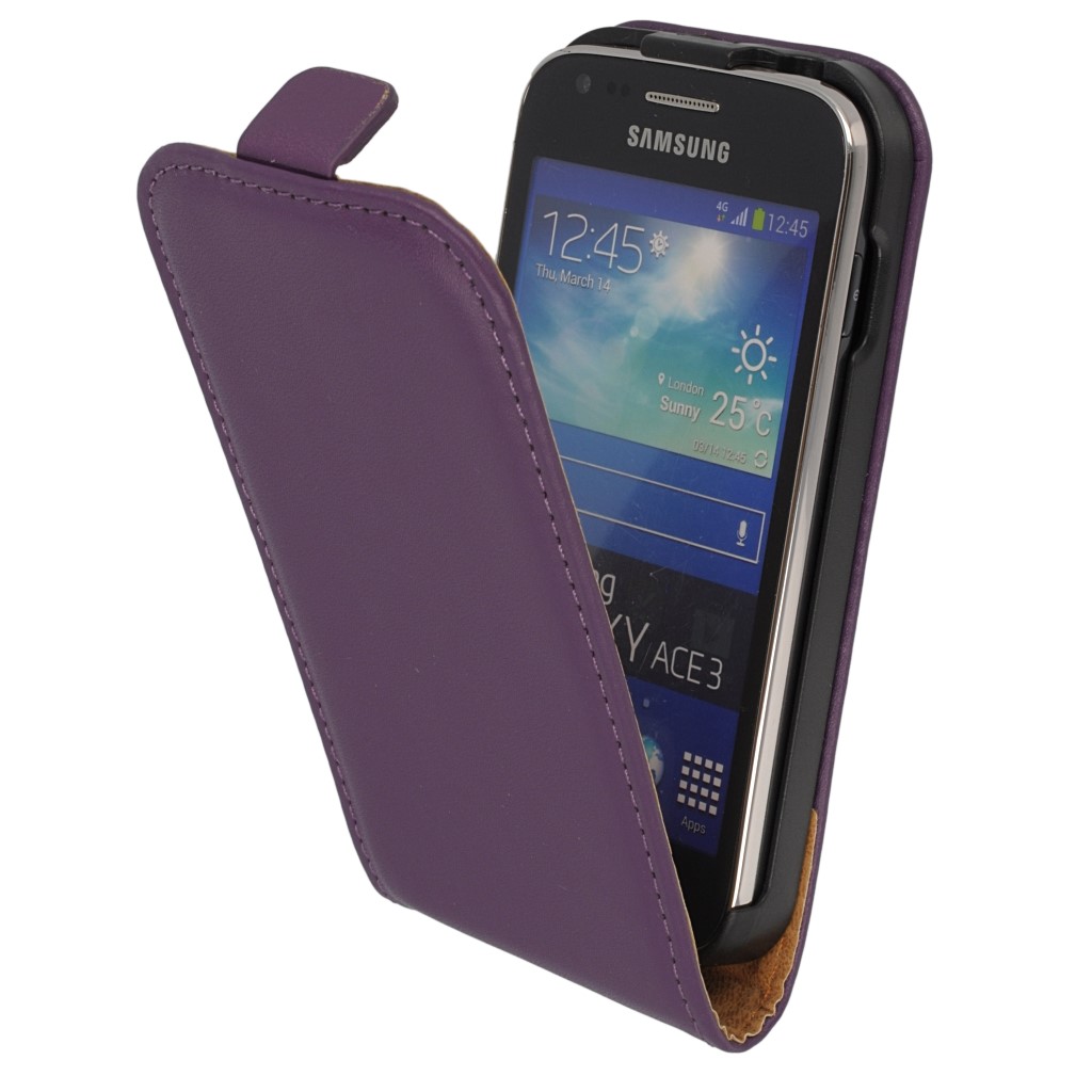Pokrowiec z klapk na magnes Prestige Slim fioletowy SAMSUNG GT-S7275 Galaxy Ace 3 LTE / 4