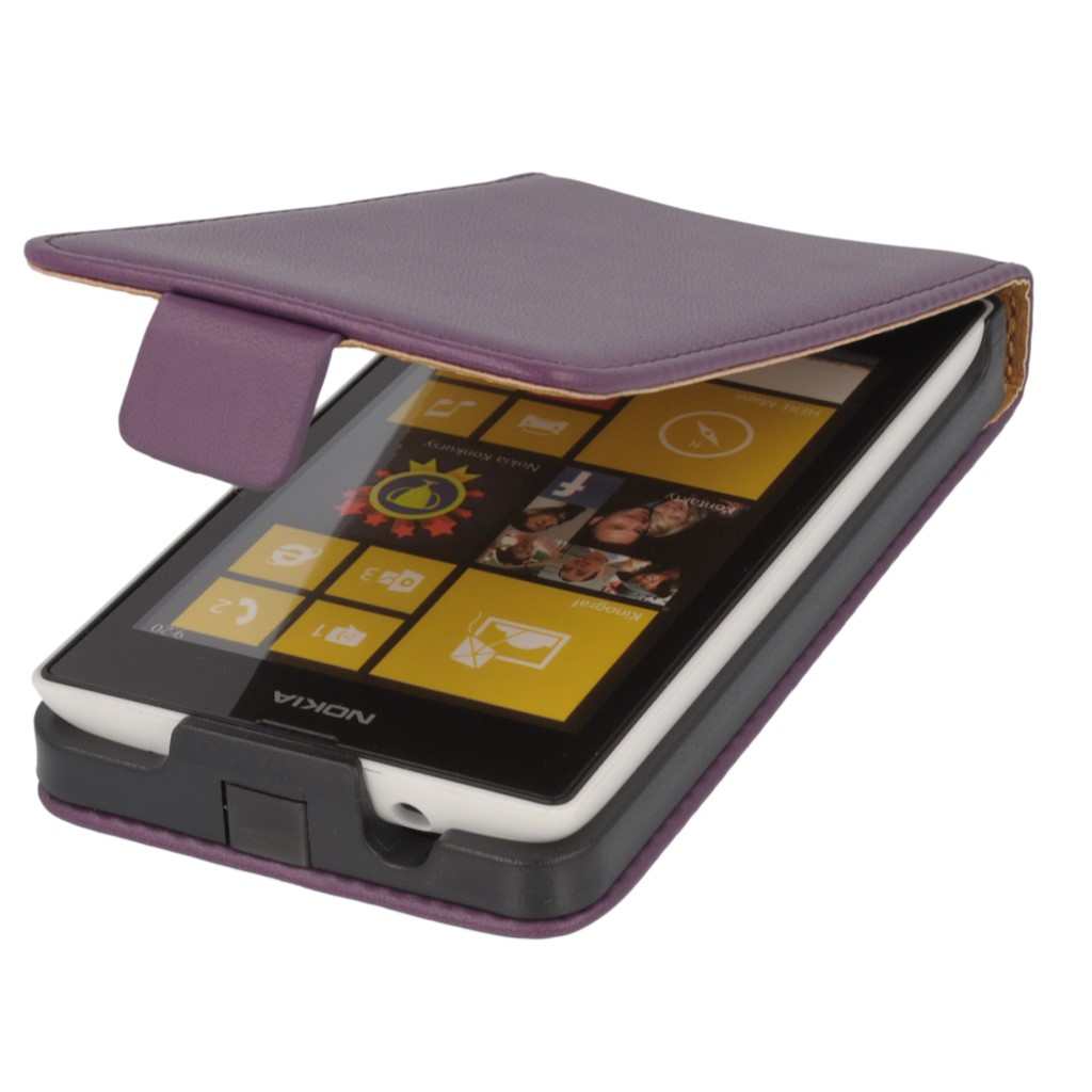 Pokrowiec z klapk na magnes Prestige Slim fioletowy NOKIA Lumia 520