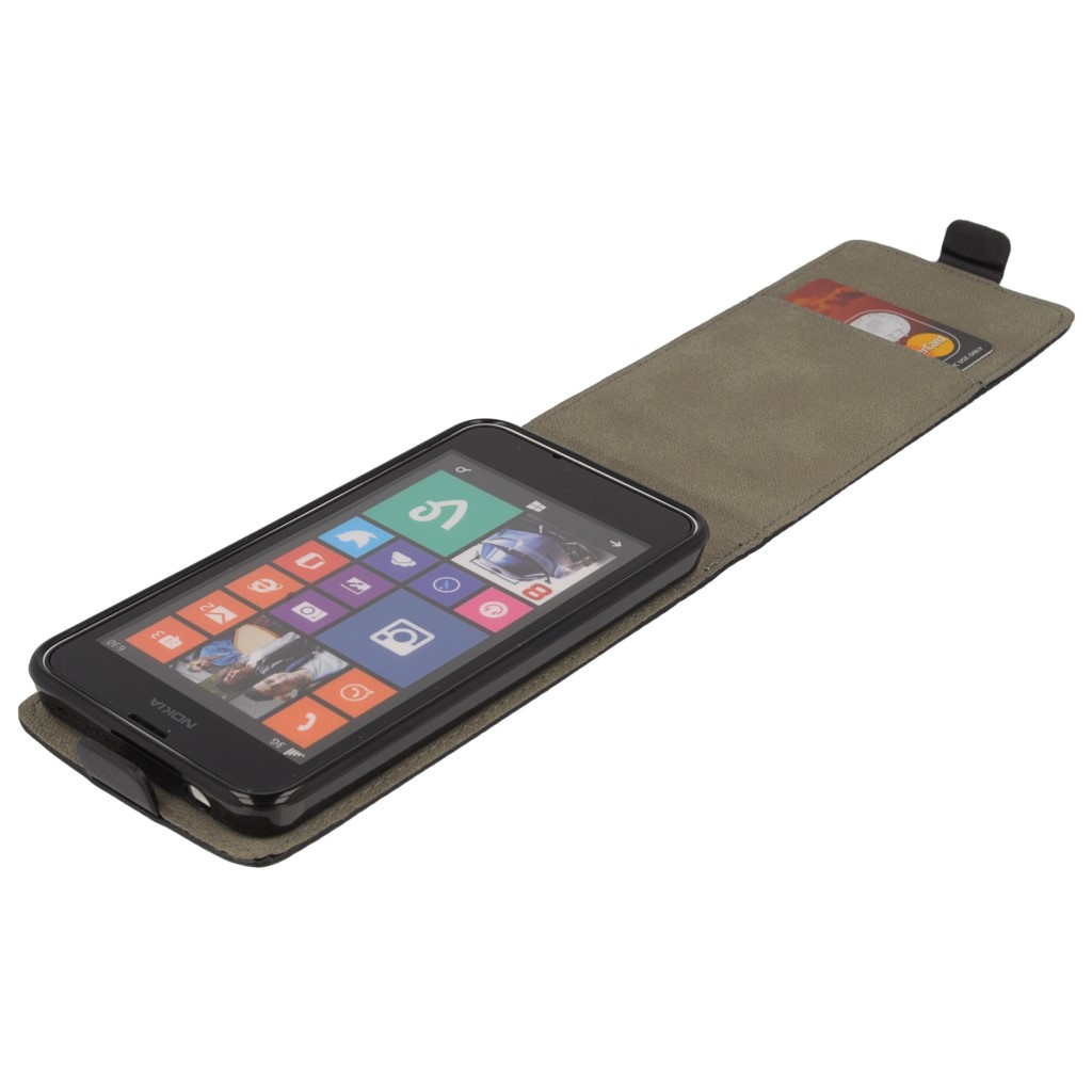 Pokrowiec z klapk na magnes Prestige Slim Flexi czarny NOKIA Lumia 630 / 10