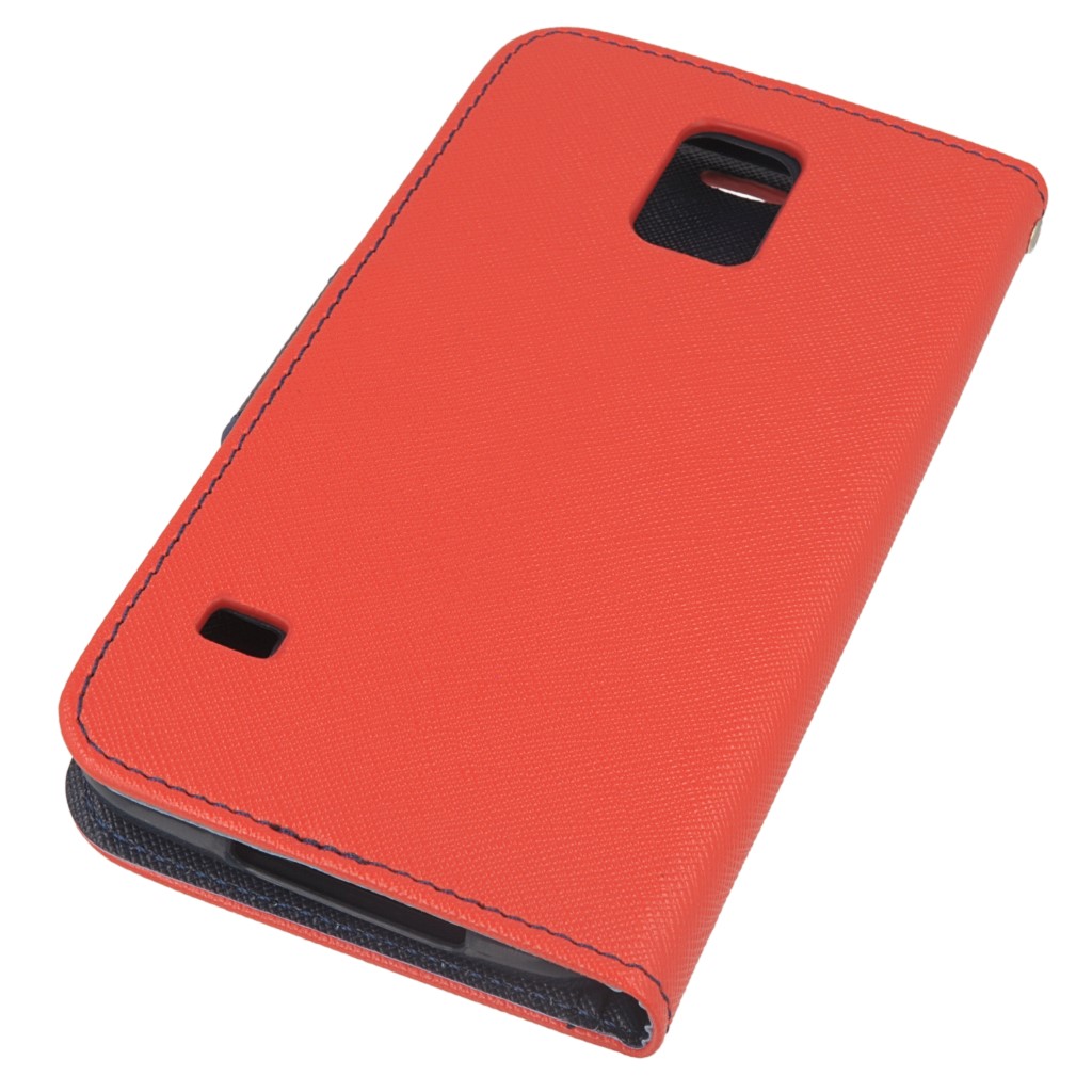 Pokrowiec etui z klapk na magnes Fancy Case czerwono-granatowe SAMSUNG SM-G900F Galaxy S5 / 4