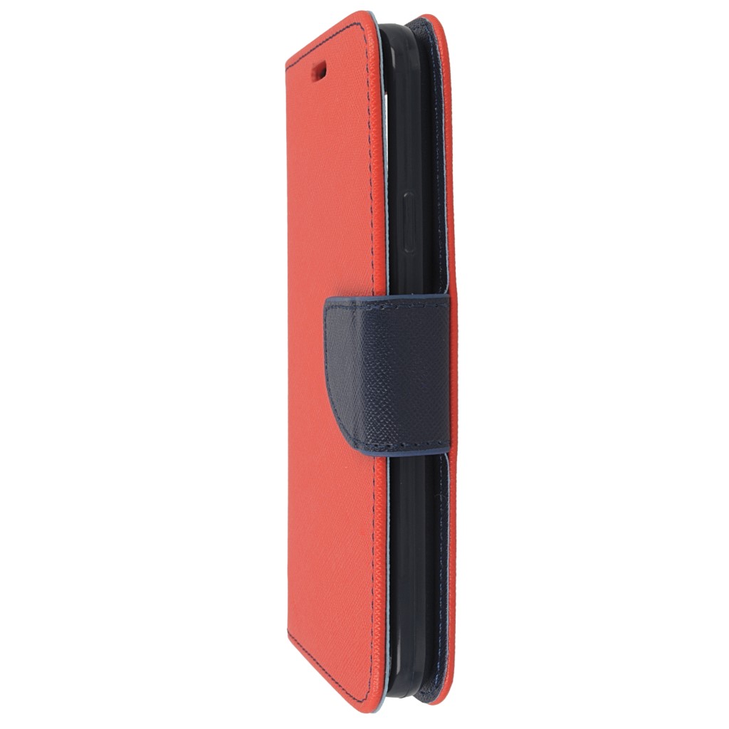 Pokrowiec etui z klapk na magnes Fancy Case czerwono-granatowe SAMSUNG SM-G900F Galaxy S5 / 6