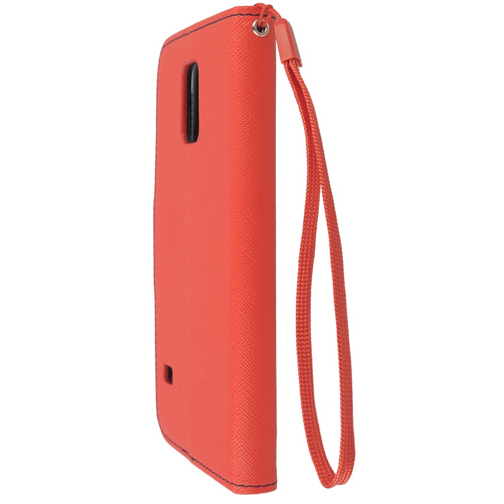 Pokrowiec etui z klapk na magnes Fancy Case czerwono-granatowe SAMSUNG SM-G900F Galaxy S5 / 7
