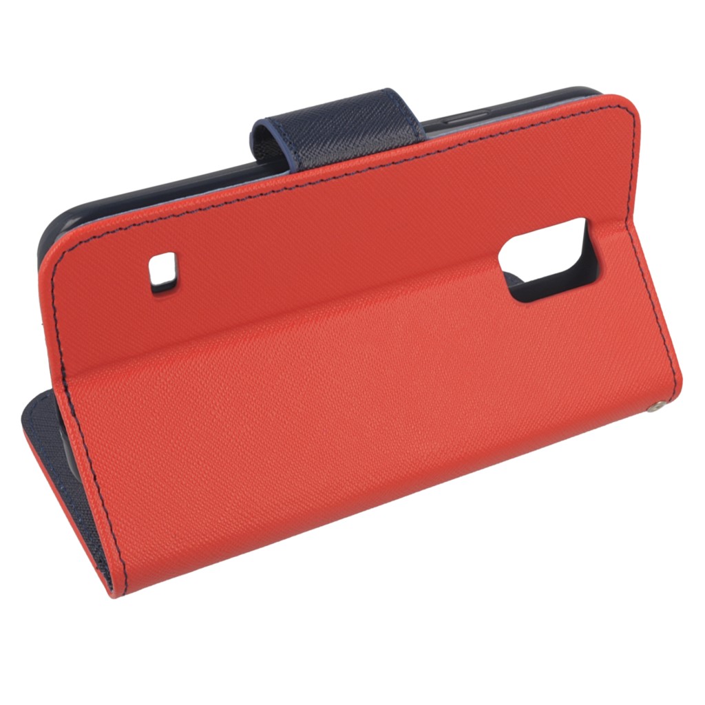 Pokrowiec etui z klapk na magnes Fancy Case czerwono-granatowe SAMSUNG SM-G900F Galaxy S5 / 10