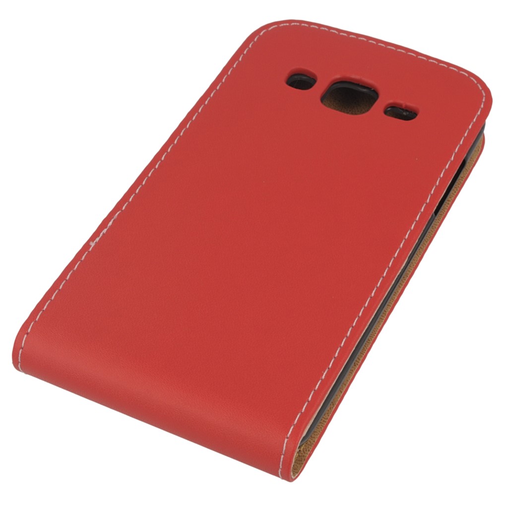 Pokrowiec z klapk na magnes Prestige Slim Flexi czerwony SAMSUNG Galaxy J2 / 4