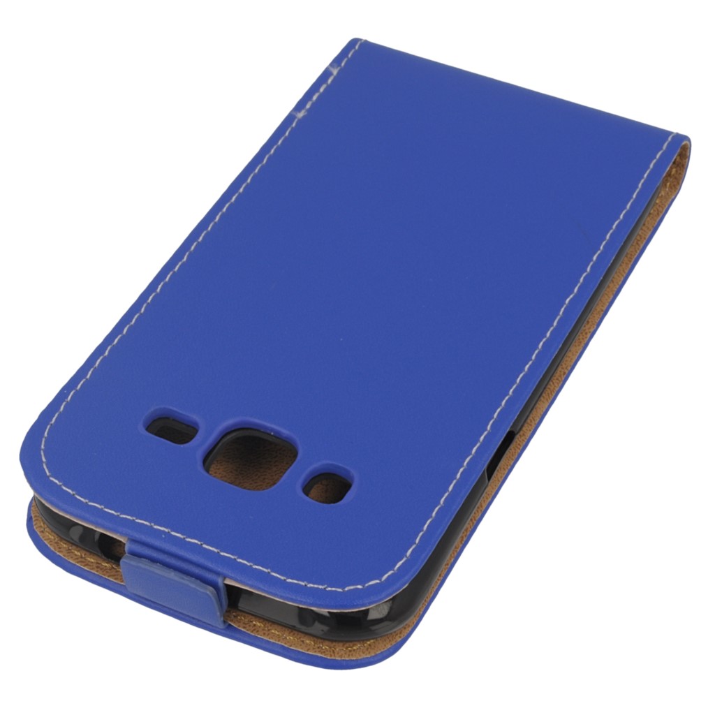 Pokrowiec z klapk na magnes Prestige Slim Flexi niebieski SAMSUNG Galaxy J2 / 4