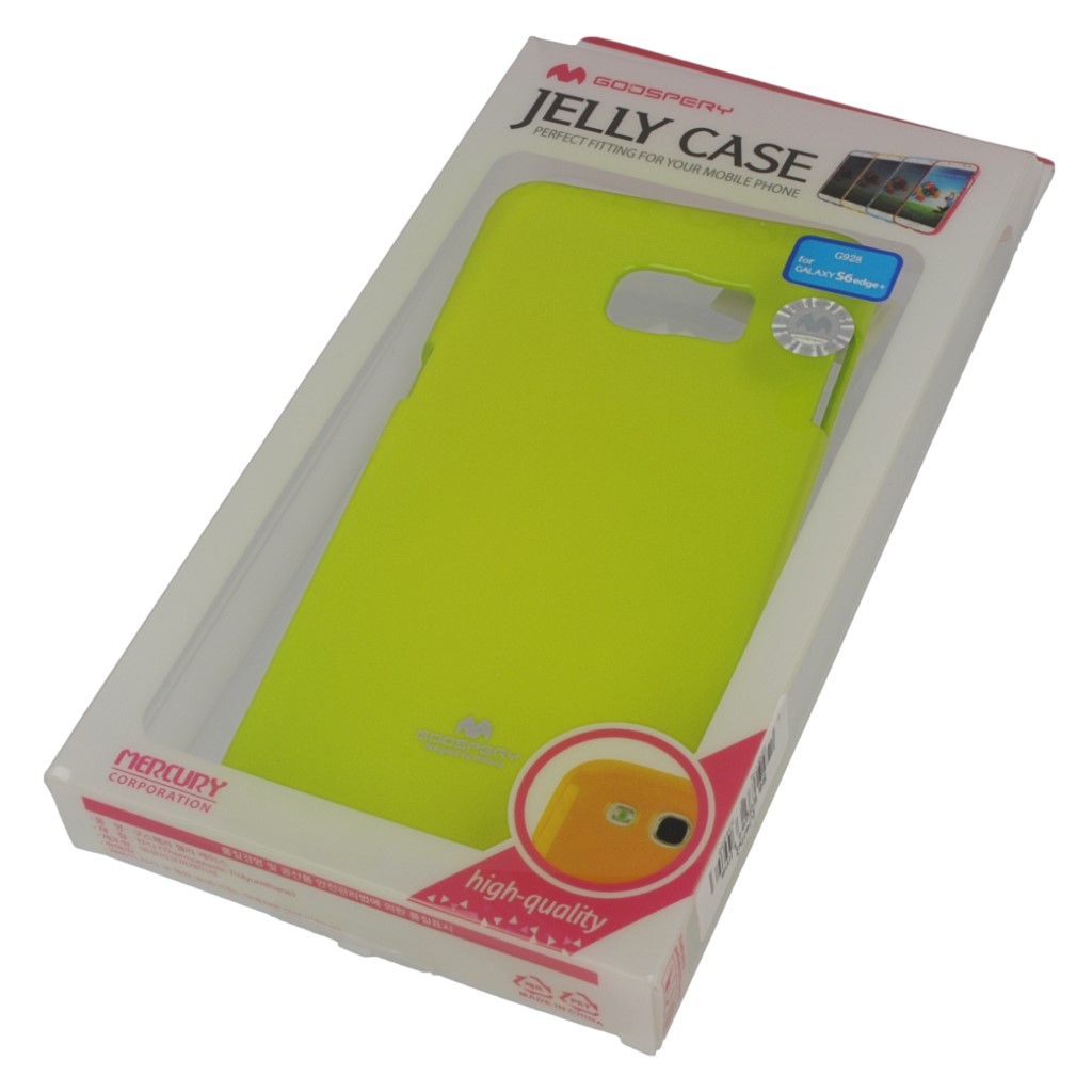 Pokrowiec etui silikonowe Mercury JELLY CASE limonkowy SAMSUNG Galaxy S6 Edge+ / 10
