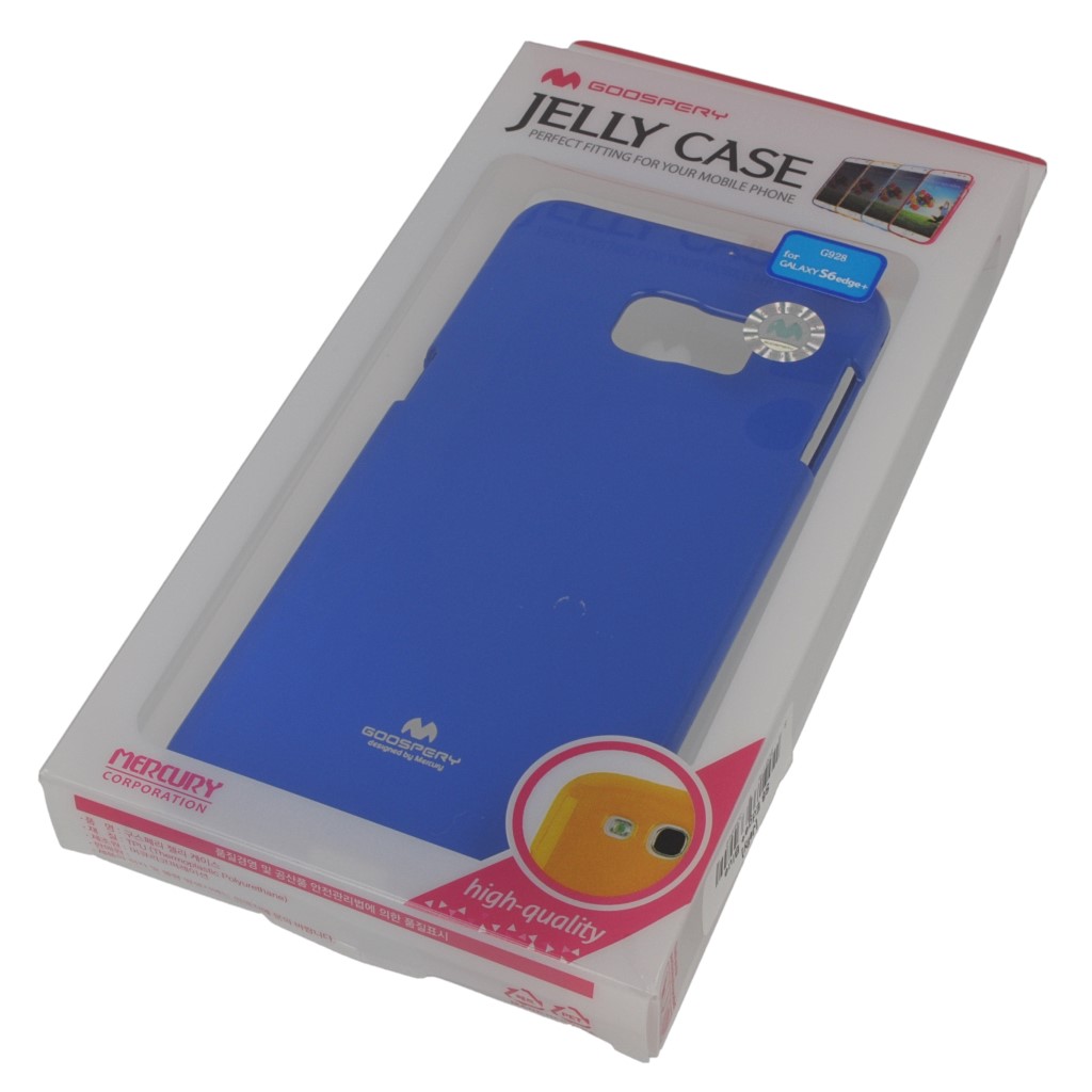 Pokrowiec etui silikonowe Mercury JELLY CASE niebieskie SAMSUNG Galaxy S6 Edge+ / 10