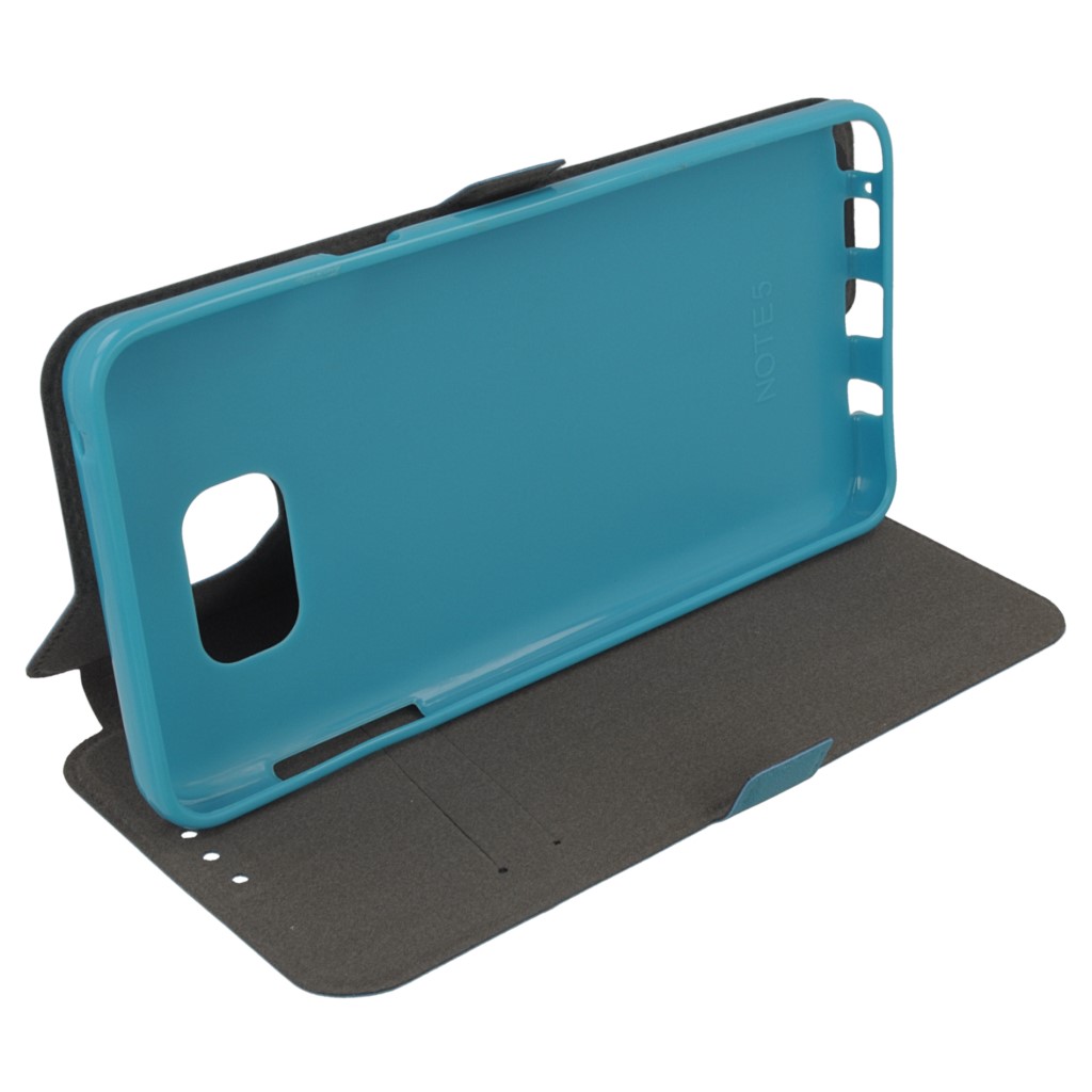 Pokrowiec etui Flexi Book niebieskie SAMSUNG Galaxy Note 5 / 9