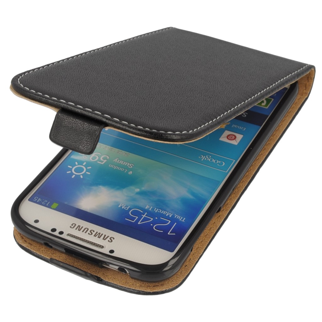 Pokrowiec z klapk na magnes Prestige Slim Flexi czarny SAMSUNG GT-i9500 Galaxy S IV