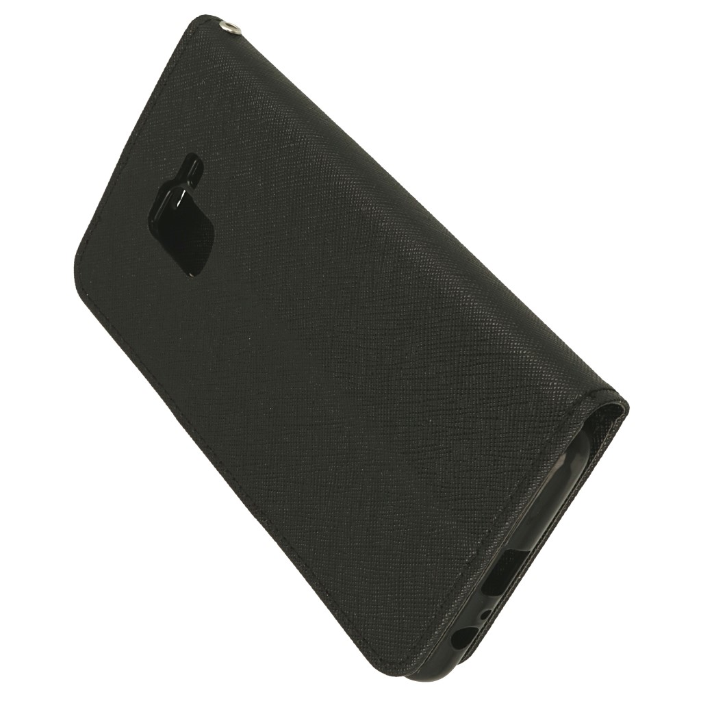 Pokrowiec etui z klapk na magnes Fancy Case czarne SAMSUNG Galaxy A8+ 2018 / 4