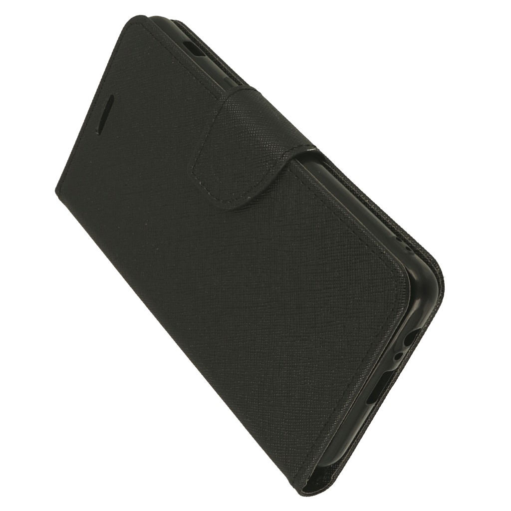 Pokrowiec etui z klapk na magnes Fancy Case czarne SAMSUNG Galaxy A8+ 2018 / 5