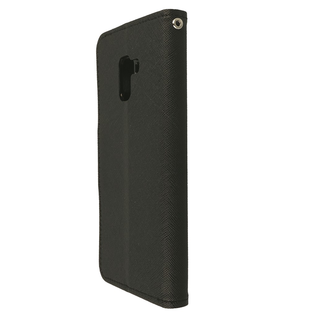 Pokrowiec etui z klapk na magnes Fancy Case czarne SAMSUNG Galaxy A8+ 2018 / 7