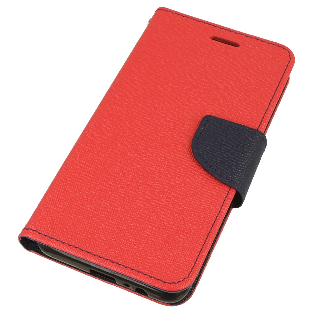 Pokrowiec etui z klapk na magnes Fancy Case czerwono-granatowe SAMSUNG Galaxy A8+ 2018 / 3