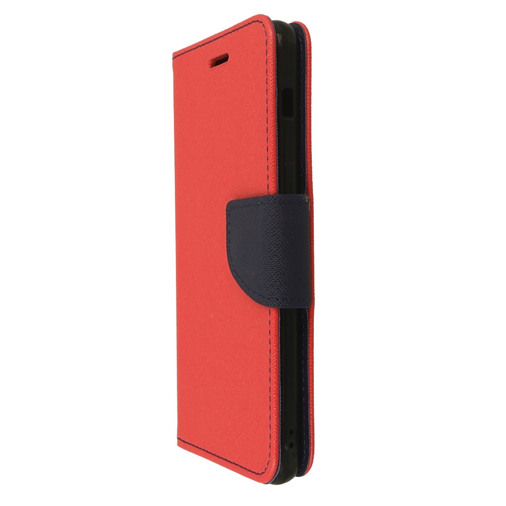 Pokrowiec etui z klapk na magnes Fancy Case czerwono-granatowe SAMSUNG Galaxy A8+ 2018 / 5
