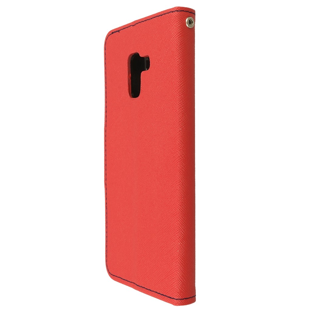 Pokrowiec etui z klapk na magnes Fancy Case czerwono-granatowe SAMSUNG Galaxy A8+ 2018 / 6