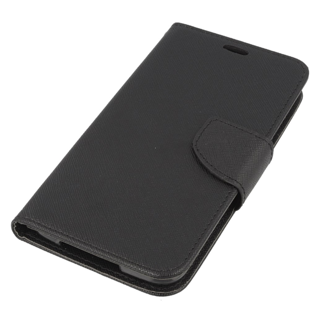 Pokrowiec etui z klapk na magnes Fancy Case czarne SAMSUNG SM-G900F Galaxy S5 / 2