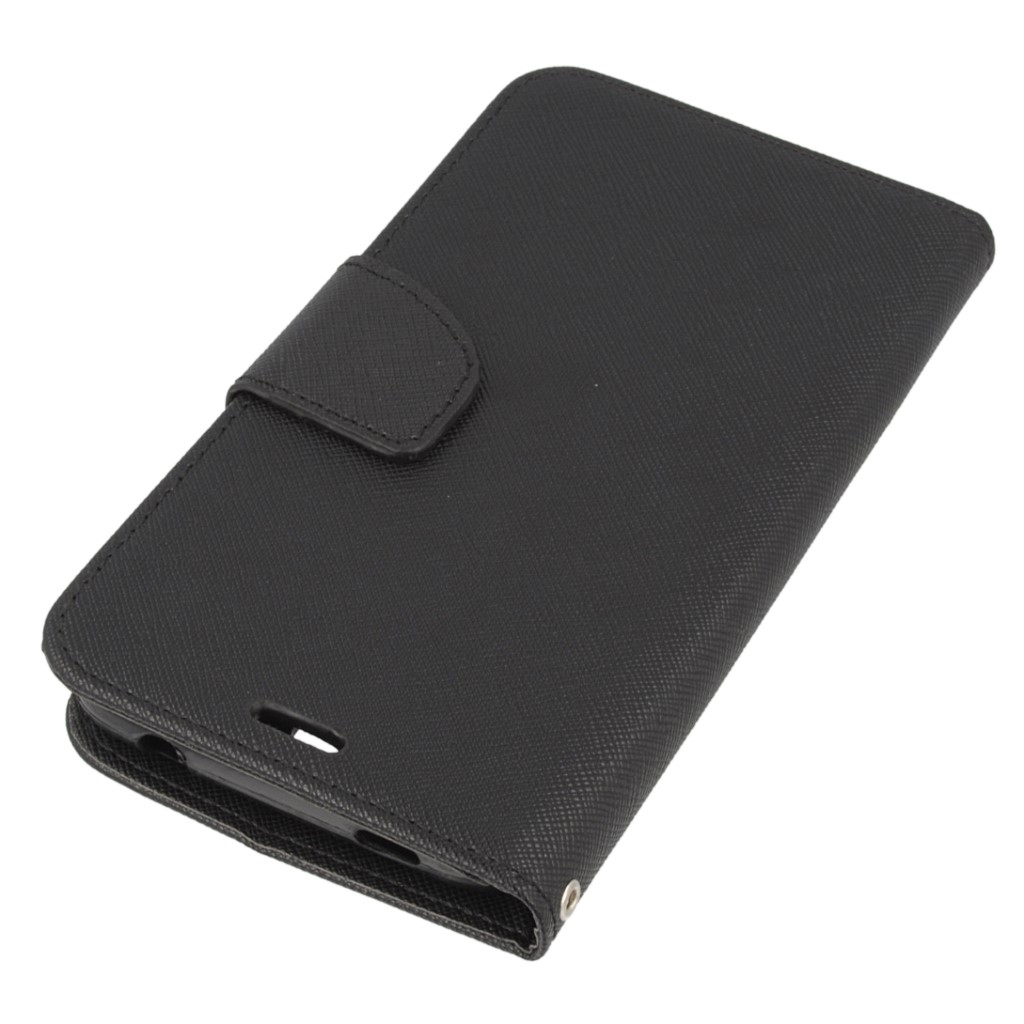 Pokrowiec etui z klapk na magnes Fancy Case czarne SAMSUNG SM-G900F Galaxy S5 / 3