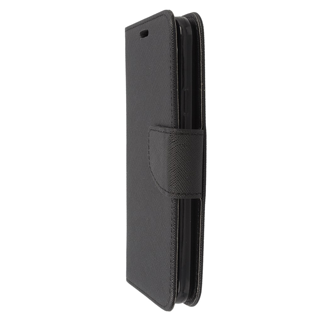 Pokrowiec etui z klapk na magnes Fancy Case czarne SAMSUNG SM-G900F Galaxy S5 / 5