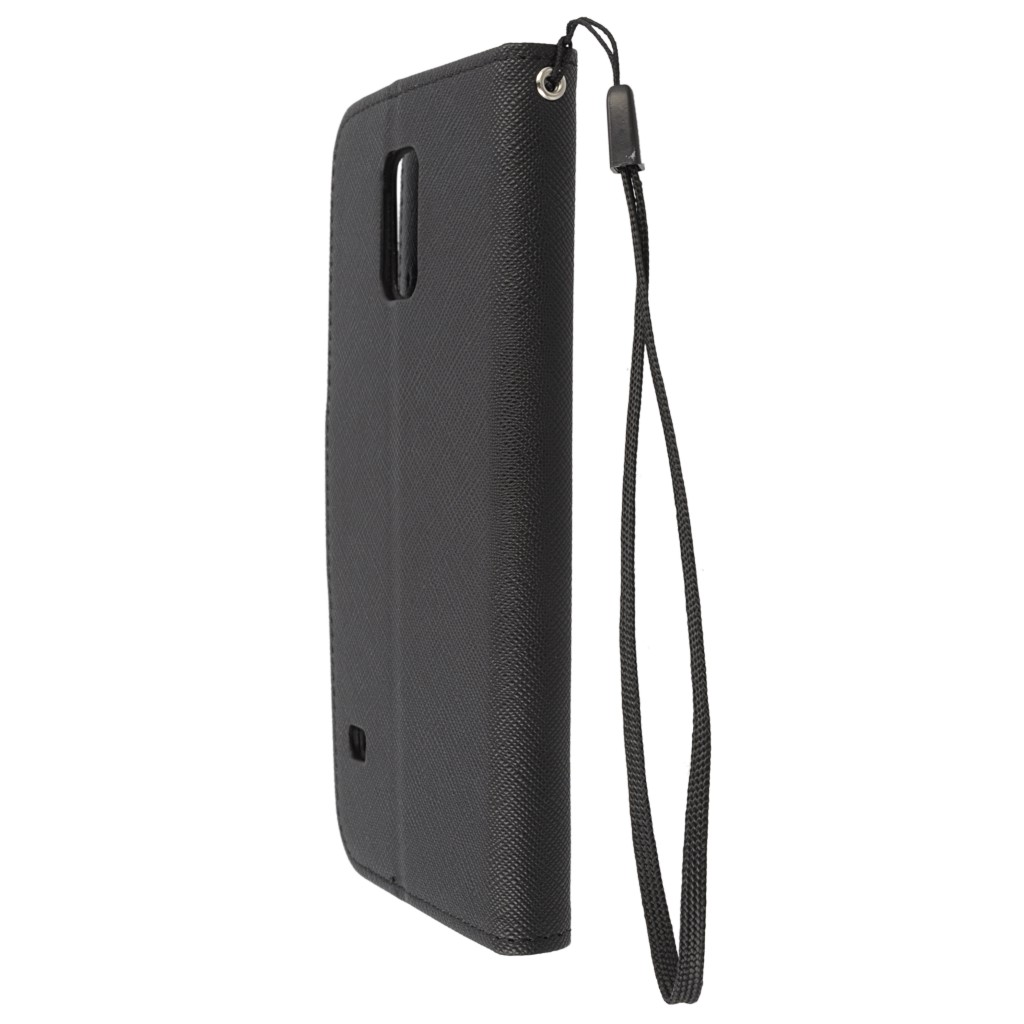 Pokrowiec etui z klapk na magnes Fancy Case czarne SAMSUNG SM-G900F Galaxy S5 / 6
