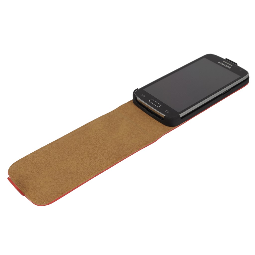Pokrowiec z klapk na magnes Prestige Slim czerwony SAMSUNG Galaxy Core LTE / 4