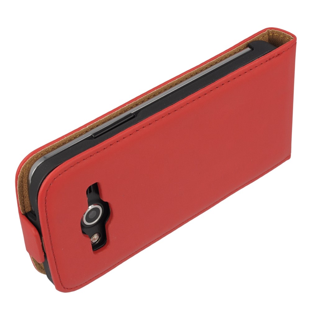 Pokrowiec z klapk na magnes Prestige Slim czerwony SAMSUNG Galaxy Core LTE / 8