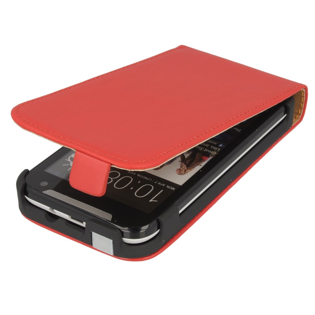 Pokrowiec z klapk na magnes Prestige Slim czerwony HTC Desire 310