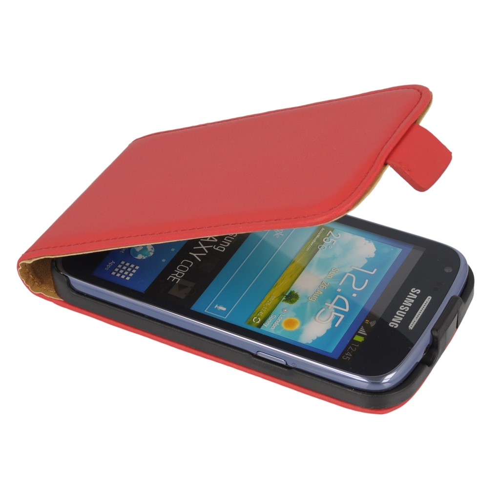 Pokrowiec z klapk na magnes Prestige Slim czerwony SAMSUNG Galaxy Core