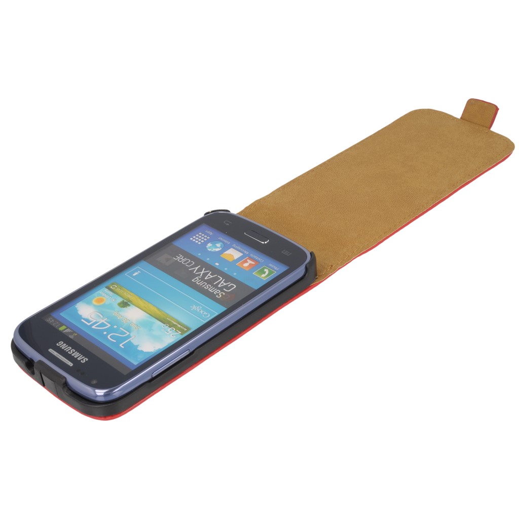 Pokrowiec z klapk na magnes Prestige Slim czerwony SAMSUNG Galaxy Core / 4