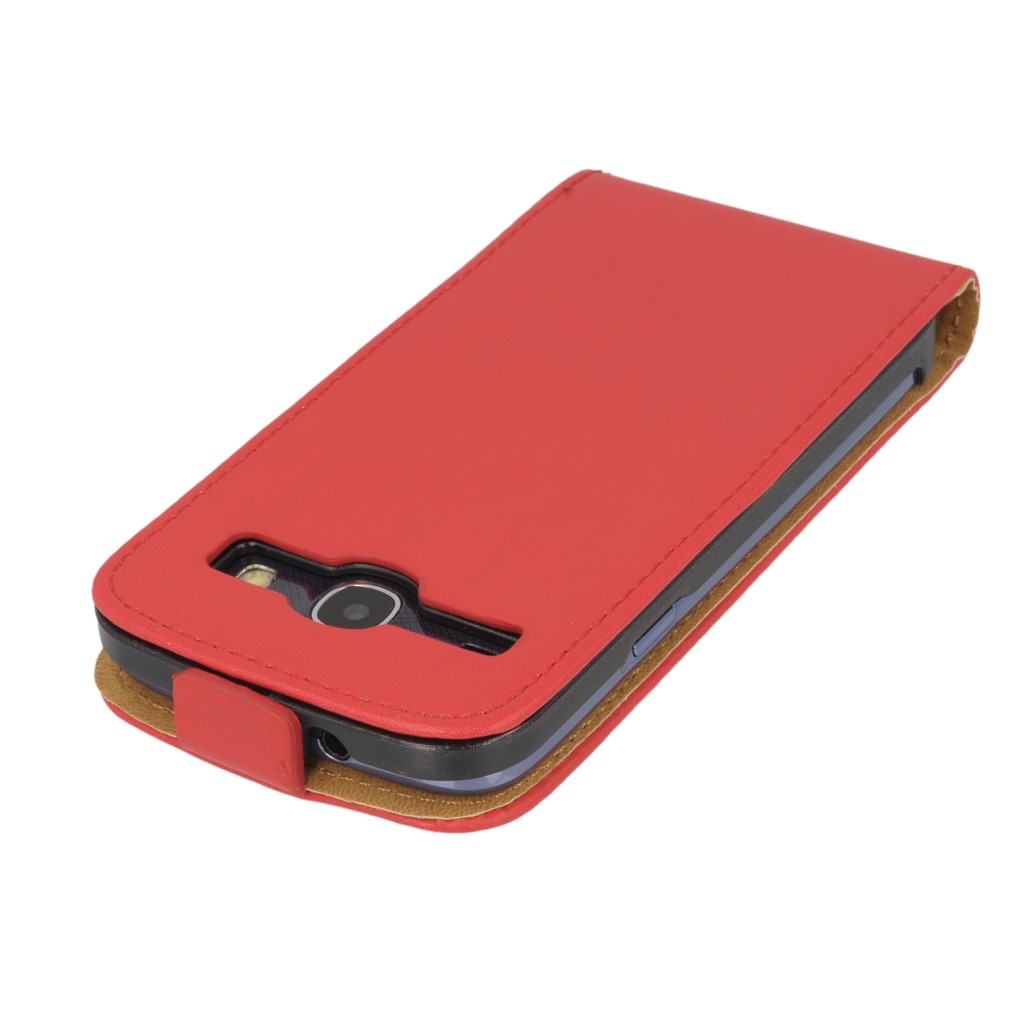 Pokrowiec z klapk na magnes Prestige Slim czerwony SAMSUNG Galaxy Core / 5