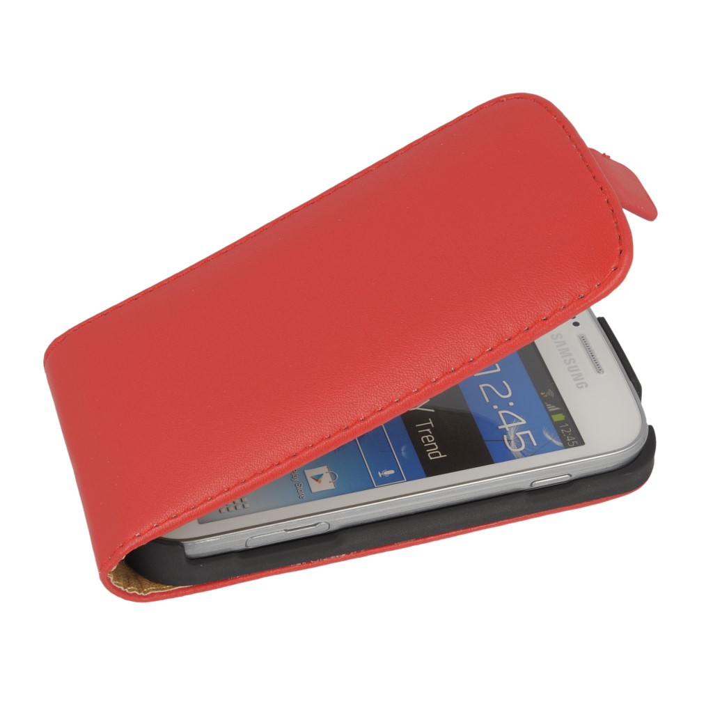 Pokrowiec z klapk na magnes Prestige Slim czerwony SAMSUNG GT-S7580 Galaxy Trend Plus / 2