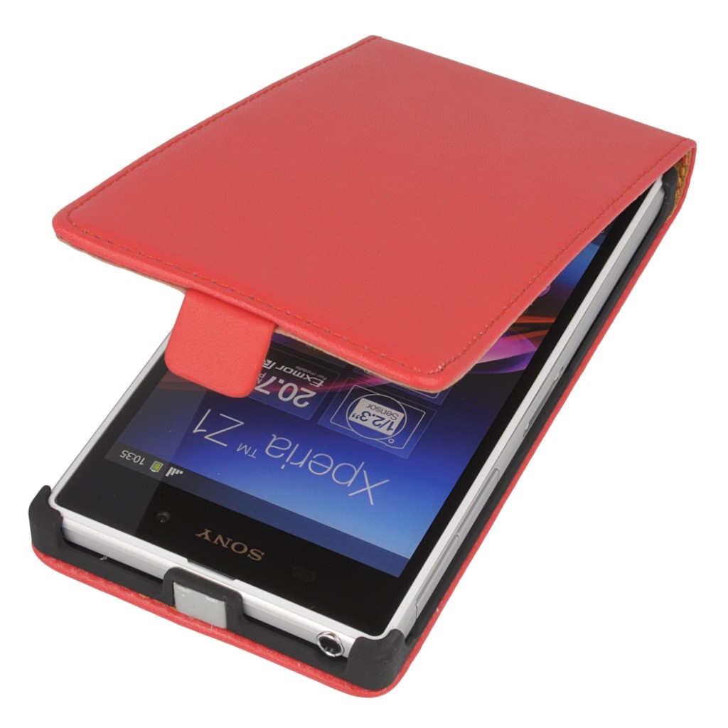 Pokrowiec z klapk na magnes Prestige Slim czerwony SONY Xperia Z1