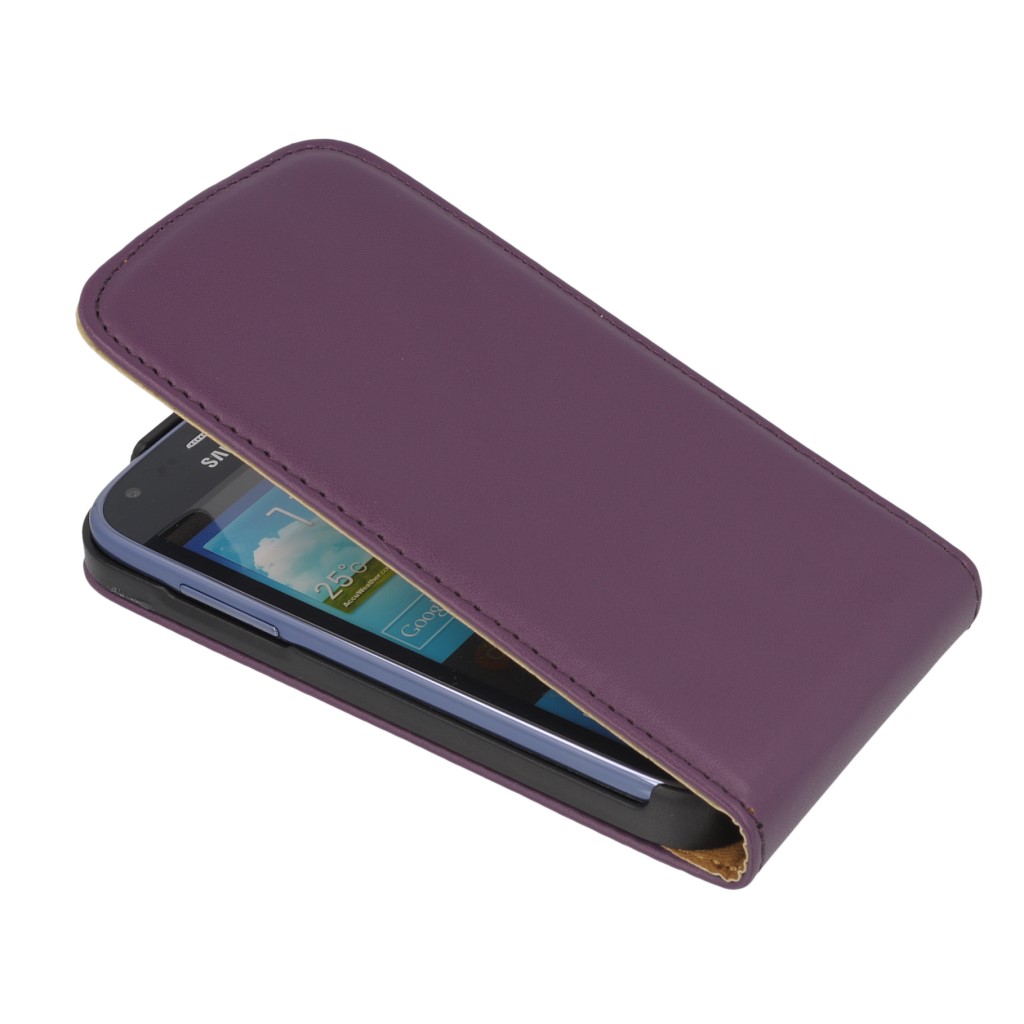 Pokrowiec z klapk na magnes Prestige Slim fioletowy SAMSUNG Galaxy Core / 2