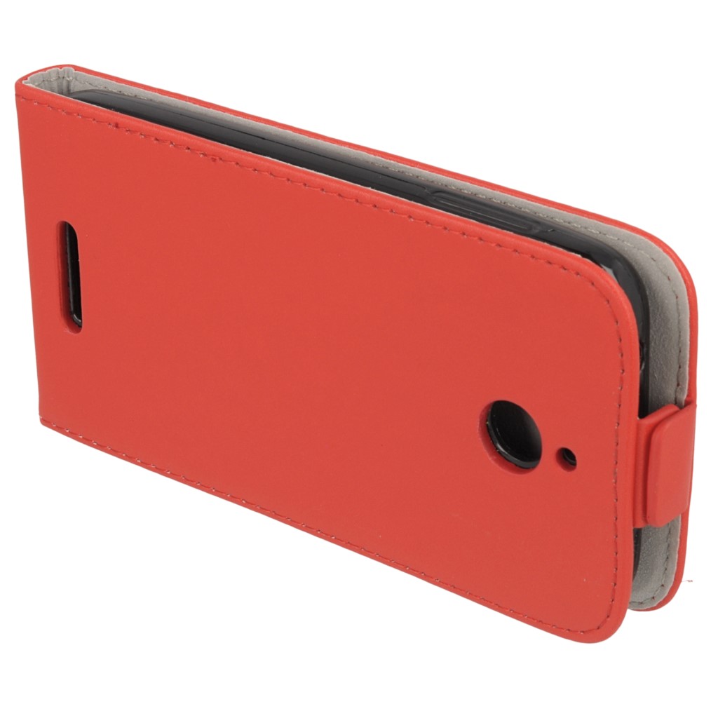 Pokrowiec z klapk na magnes Prestige Slim Flexi czerwony HTC One E8 / 9
