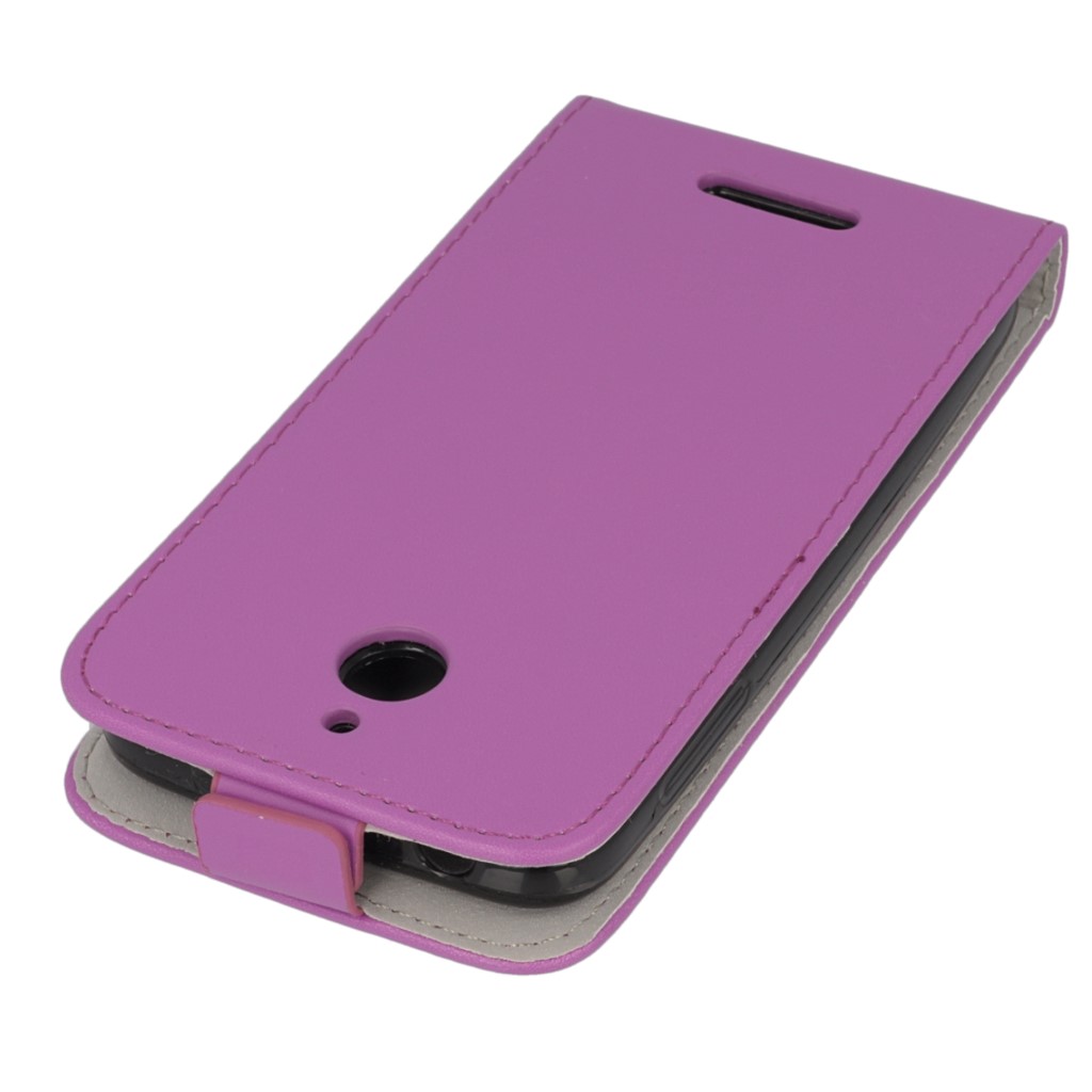 Pokrowiec z klapk na magnes Prestige Slim Flexi fioletowy HTC One E8 / 5