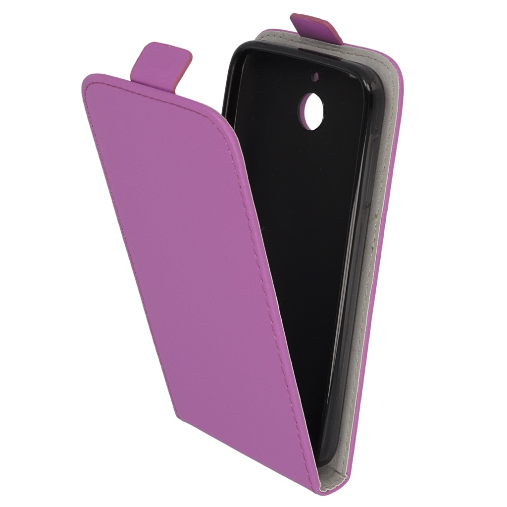 Pokrowiec z klapk na magnes Prestige Slim Flexi fioletowy HTC One E8 / 10