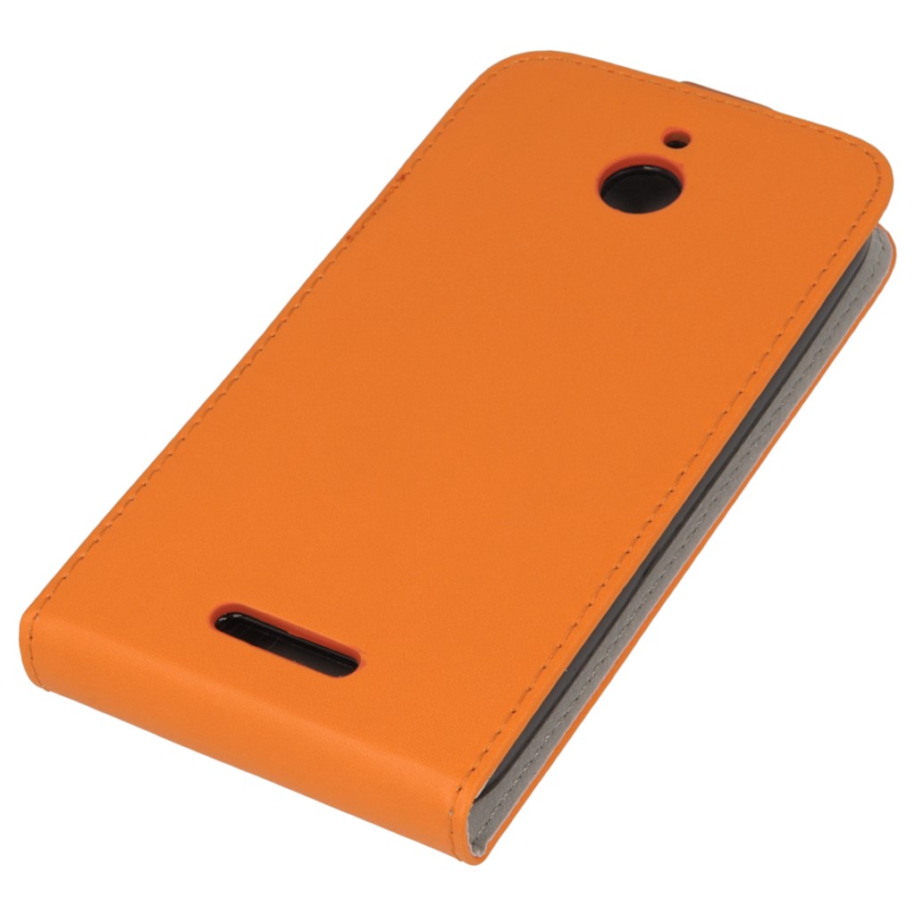 Pokrowiec z klapk na magnes Prestige Slim Flexi pomaraczowy HTC Desire 510 / 5