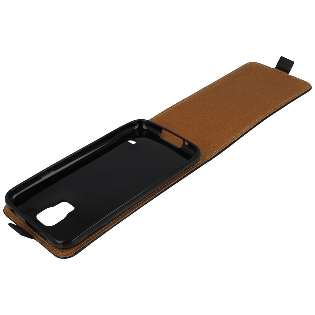 Pokrowiec z klapk na magnes Prestige Slim Flexi czarny SAMSUNG Galaxy S5 Neo / 9