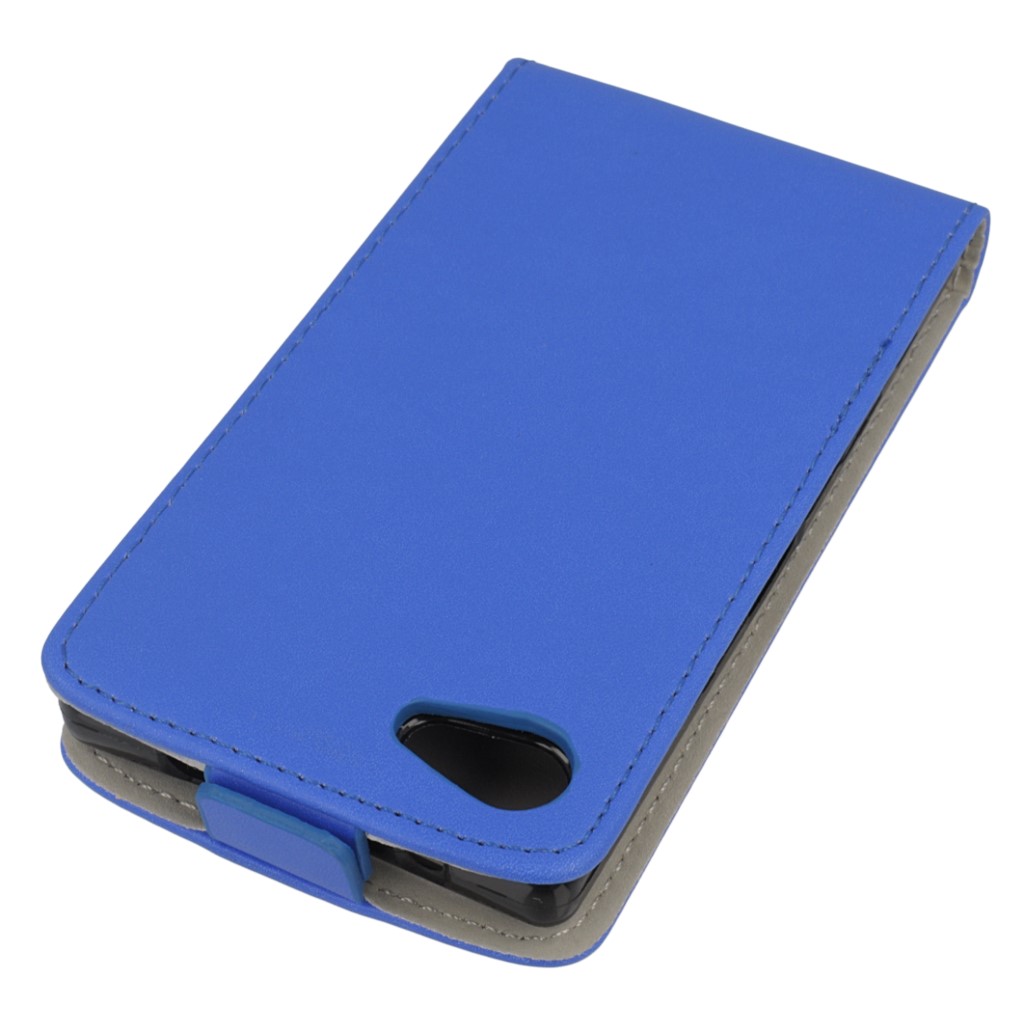 Pokrowiec z klapk na magnes Prestige Slim Flexi niebieski SONY Xperia Z5 Compact / 4