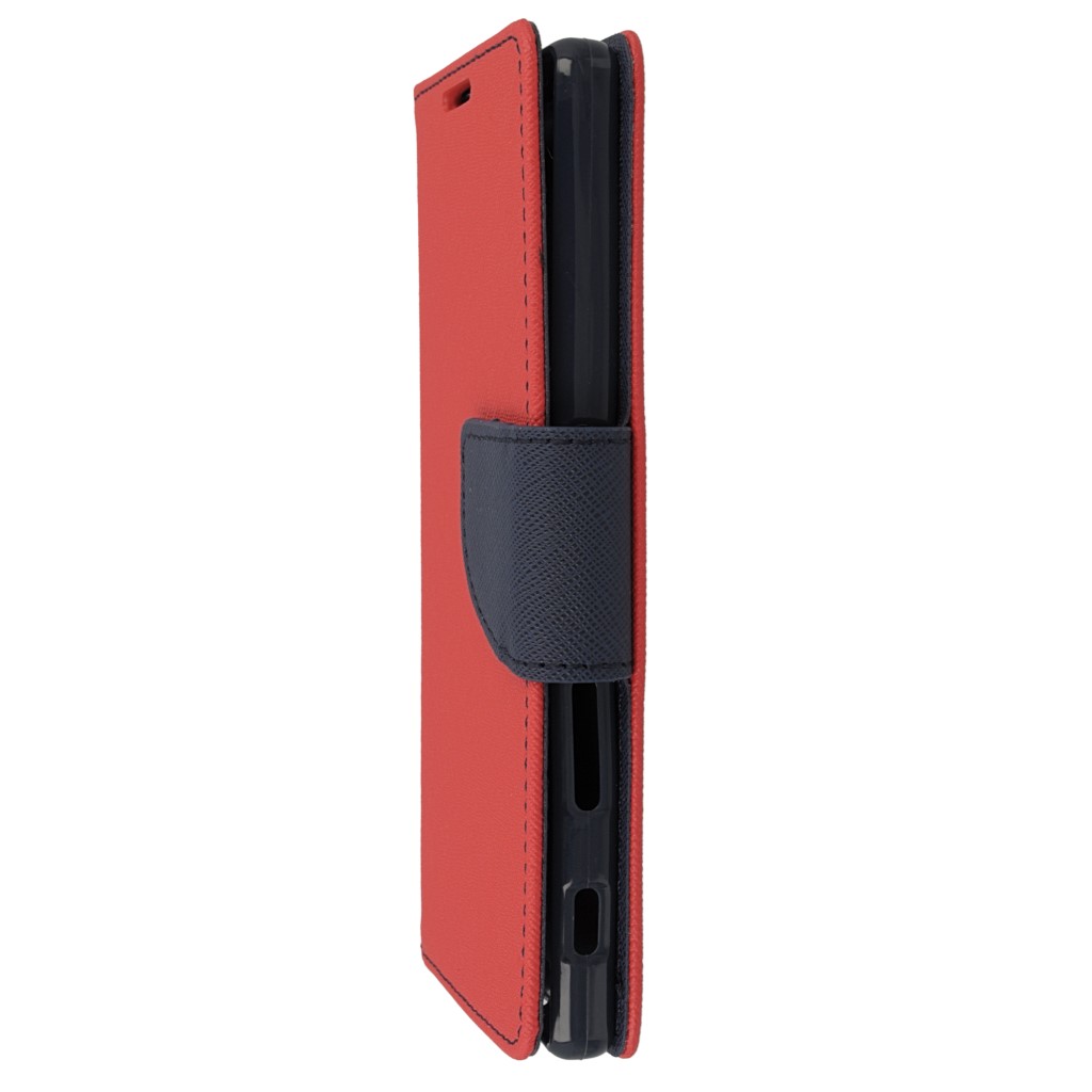 Pokrowiec etui z klapk na magnes Fancy Case czerwono-granatowe SONY Xperia Z5 / 6