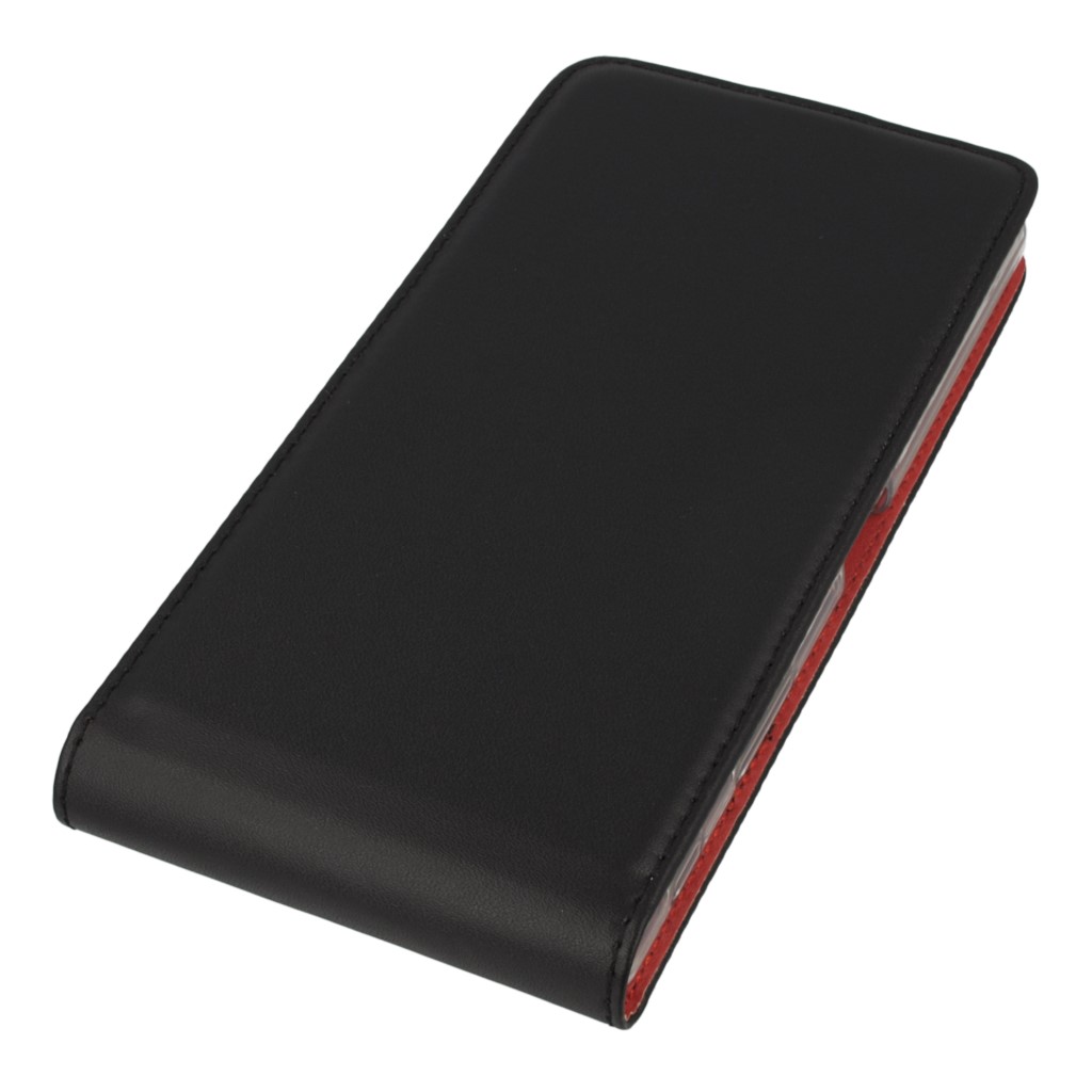 Pokrowiec z klapk na magnes Prestige Slim Flexi czarno-czerwona SONY Xperia Z5 Premium / 3