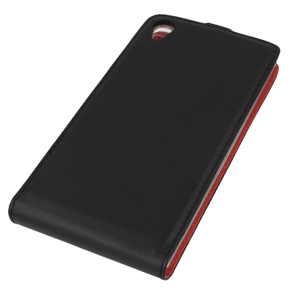 Pokrowiec z klapk na magnes Prestige Slim Flexi czarno-czerwona SONY Xperia Z5 Premium / 5