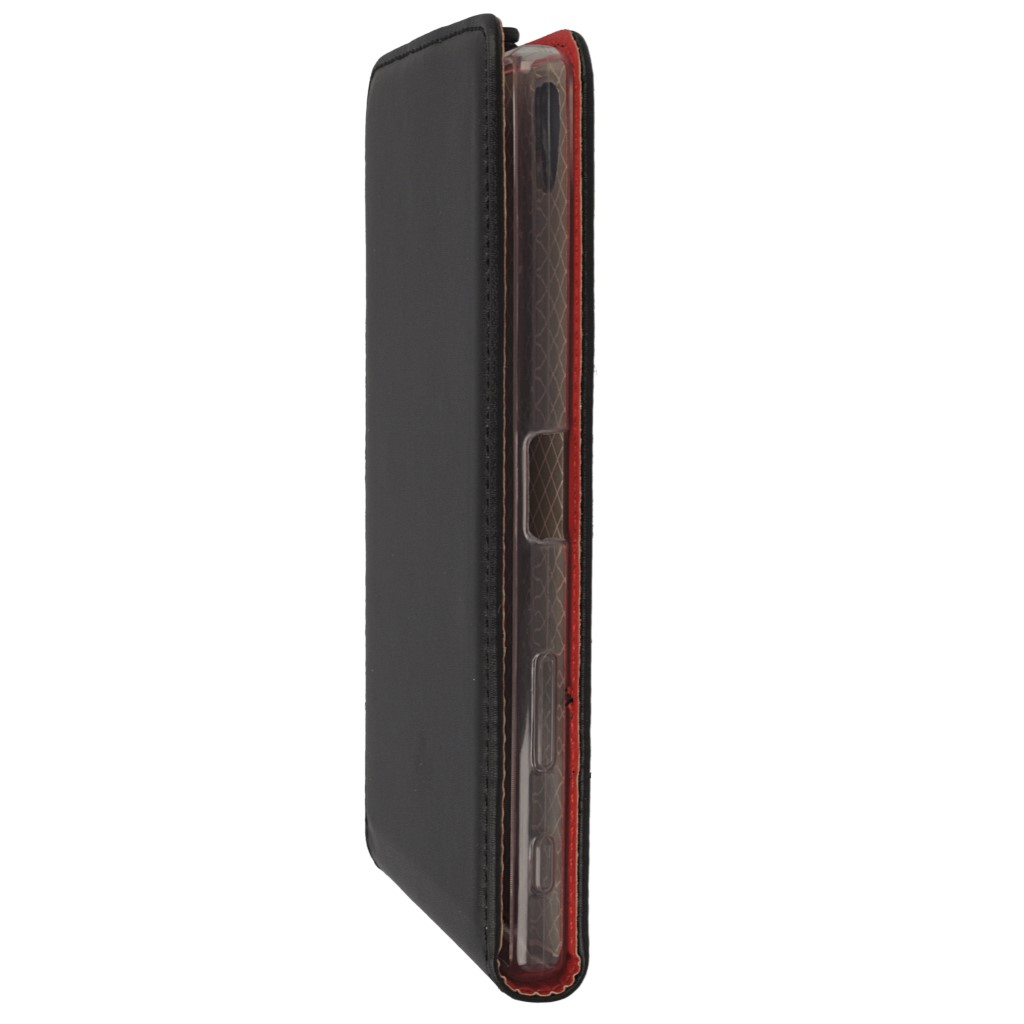 Pokrowiec z klapk na magnes Prestige Slim Flexi czarno-czerwona SONY Xperia Z5 Premium / 6