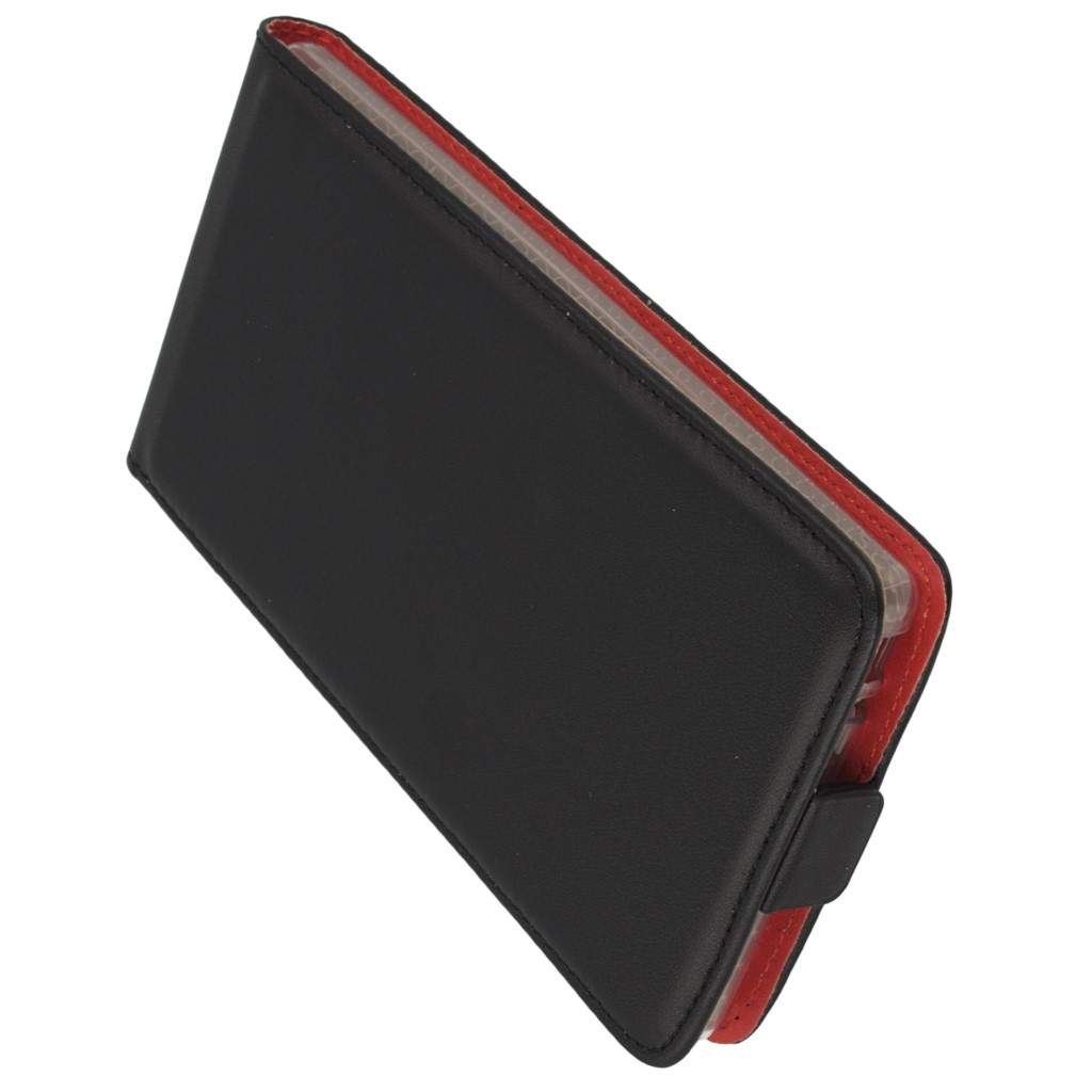 Pokrowiec z klapk na magnes Prestige Slim Flexi czarno-czerwona SONY Xperia Z5 Premium / 8
