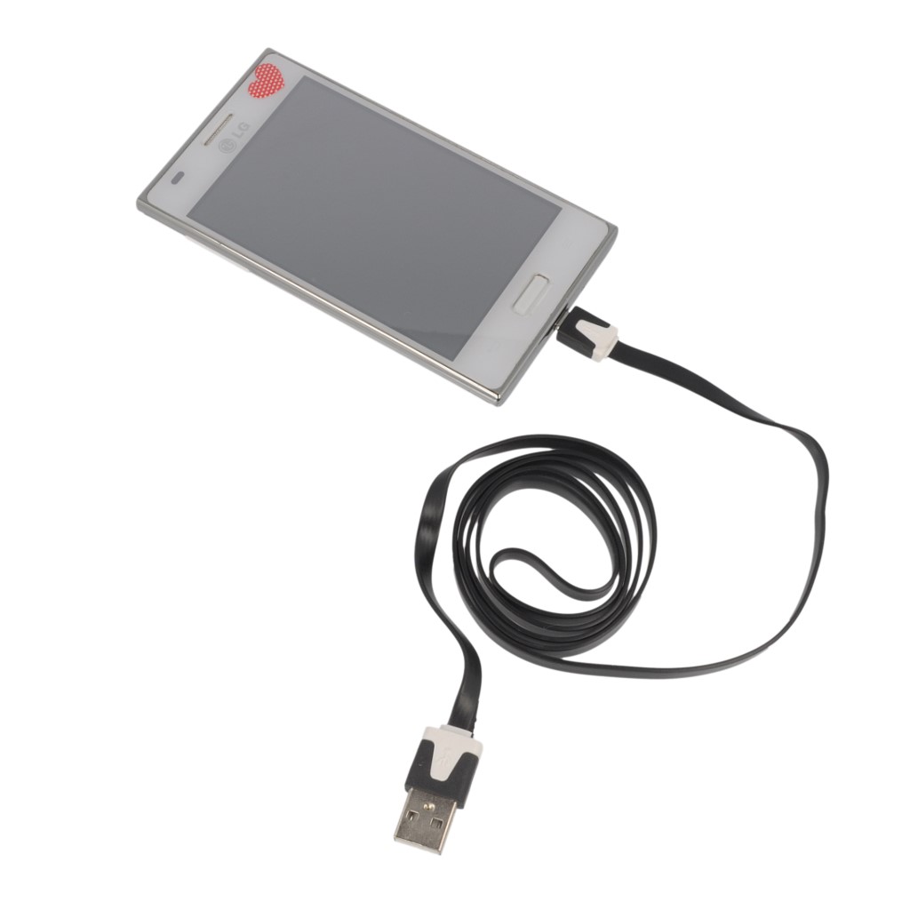 Kabel USB paski 1m microUSB czarny HTC Desire S / 4