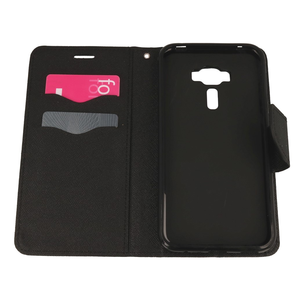 Pokrowiec etui z klapk na magnes Fancy Case czarne ASUS Zenfone 4 Selfie Pro ZD552KL / 7