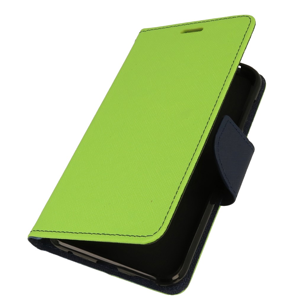 Pokrowiec etui z klapk na magnes Fancy Case limonkowo-granatowe ASUS Zenfone 4 Selfie Pro ZD552KL
