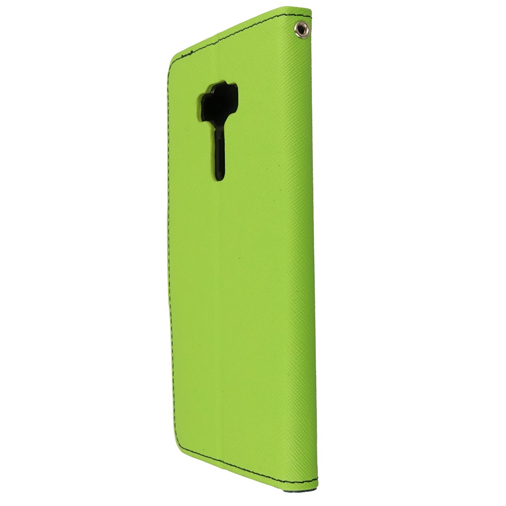 Pokrowiec etui z klapk na magnes Fancy Case limonkowo-granatowe ASUS Zenfone 4 Selfie Pro ZD552KL / 6