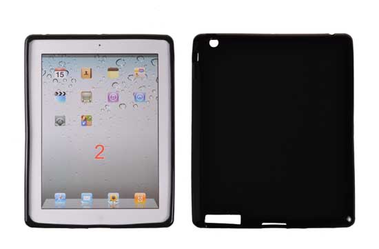 Pokrowiec silikonowe etui BACK CASE czarne byszczce APPLE iPad 2